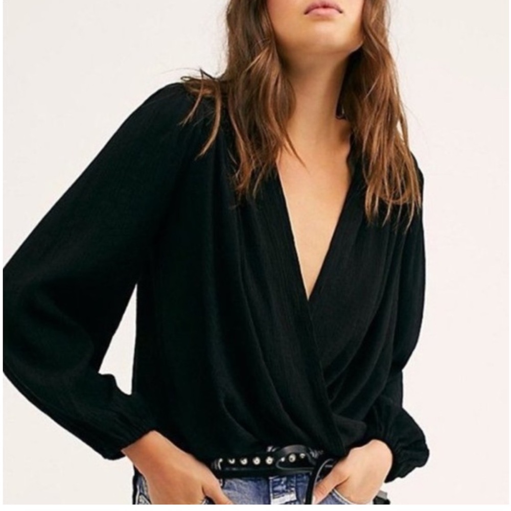 Free People Check on It Wrap Top